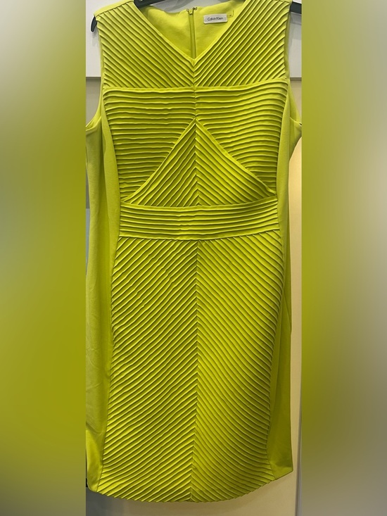 Calvin Klein Dresses & Skirts - CALVIN KLEIN Sleek Pleated Lime Green Women's Dress Size 2X